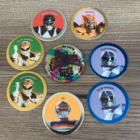Power Rangers Pogs 1 Slammer 7 Caps McDonald 1994 WPF Mighty Morphin MMPR Saban - Picture 8 of 9